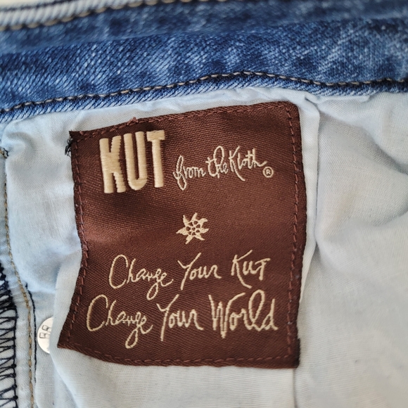 KUT From the Cloth Low Rise Distressed Raw Hem Skinny Jeans Size 12 - Picture 12 of 16